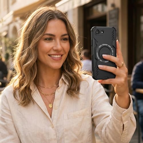 Image of ShieldTech Back Cover Case for Apple iPhone 16e | 360 Protection Mobile Phone Case Mag-Safe | Camera Protection | iPhone 16 e Cover | i Phone 16e - Black TPU+PC