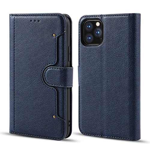 LAHappy Funda para iPhone 13 Pro Max/13 Pro/13, Funda de Piel Premium, Diseño de Billetera, Cierre Magnético, Tarjetero y Suporte, Carcasa de Tipo Libro Case,Azul,13 Pro 6.1" Cover