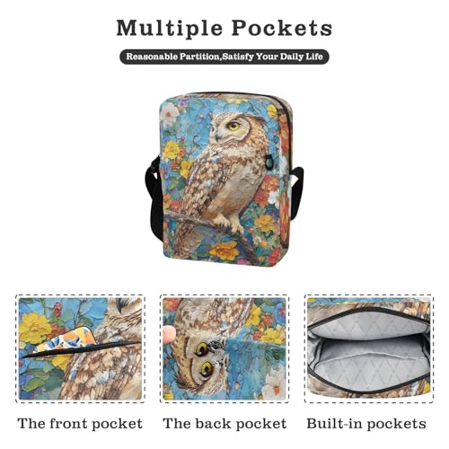 Owl Flowers messenger bags Crossbody Bags For Women Casual Everyday Purse Adjustable Strap for Casual work2