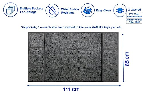 Image of Stylista Refridgerator top Cover Suitable for Samsung RT34C4522B1 /HL, 301 Liter Fridge, Dimension (WXD) 65x111 CM, Sand Pattern Grey
