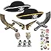 com-four® Ensemble d'accessoires II pour Costumes de Pirates - idéal pour Le Carnaval, Les fêtes à thème et Les événements de Costumes (15 pièces - pour 2 Enfants)