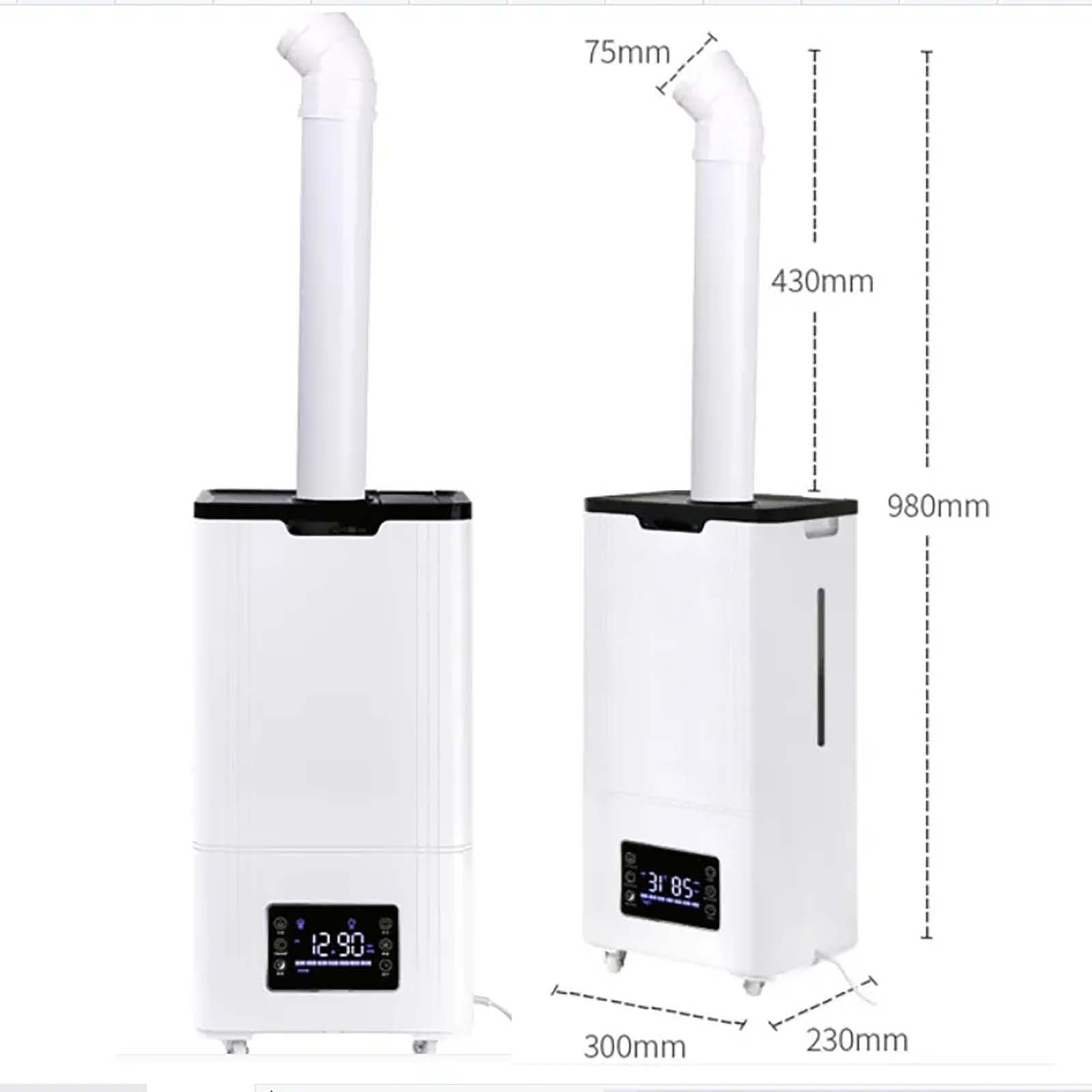 Umidificatore Industriale da 100 W Umidificatore Commerciale da 1800 ml/h, Umidificatori Silenziosi Applicabili Fino a 120 m², Umidificatore a Nebbia Fredda ad Ultrasuoni a 3 Velocità for Camera da Le