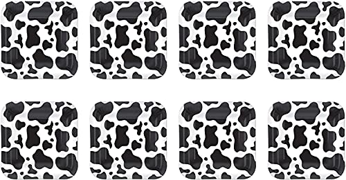 Beistle party supplies Cow Print - 9 Inch Square Plates, Black/White, Cow Print Plates Inch US