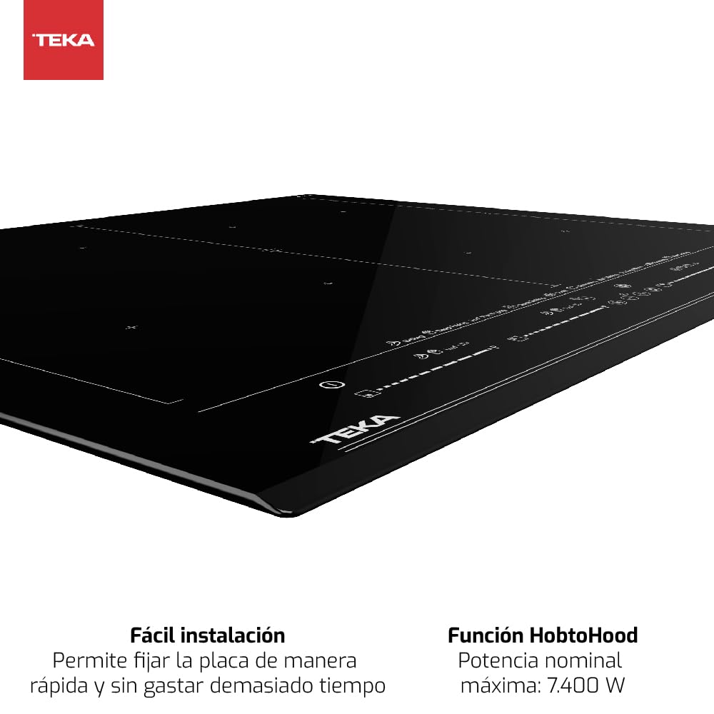 Teka Placa de Inducción FullFlex con Conexión Wi-Fi, 4 Zonas, Funciones Directas con Sensores de Temperatura, Touch Control Multislider, 70 cm, Home IZF 68780 MST