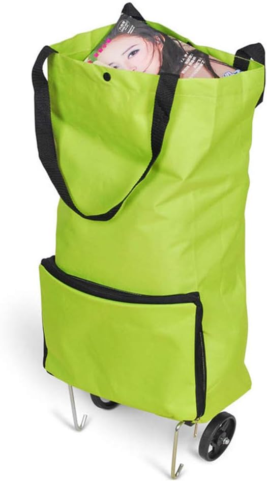 Collapsible Trolley Bags Folding Shopping Cart with Wheels - Reusable, Portable Hand-Pulling Grocery Bags