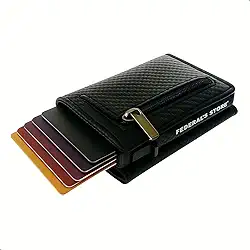 Carteira Masculina Rfid Antifurto Com Fecho Magnetico Imã Slim Compartimento Exclusivo Para Cnh Dinheiro Compacta do Futuro Completa Inteligente Mágica Porta Cartão Pop Up ML04 Federal's Store