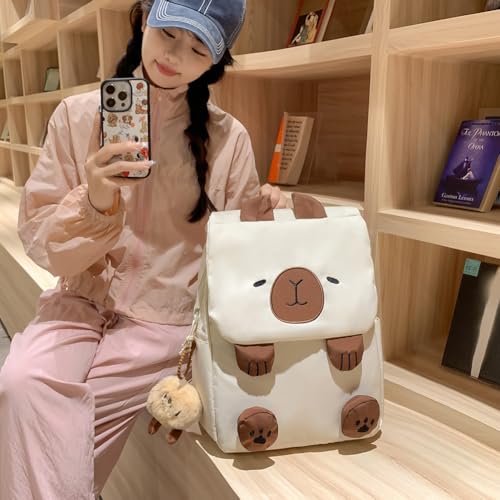 Women Backpack Adjustable Straps Capybara Kawaii Bookbag with Zipper Closure Rucksack Travel Bag Gifts for Capybara Lovers4