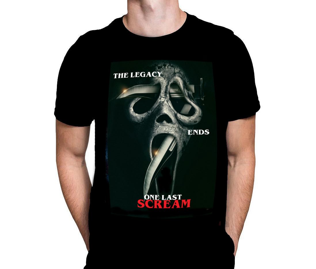 Wild Star Hearts Men's Black One Last Scream - Horror Movie T-Shirt