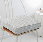 Sitzkissen Orthopädisch mit Memory Foam - Ergonomisches Sitzkissen Stuhl mit Sitzerhöhung (10cm) - Für Bürostuhl, Auto, Rollstuhl & Reisen - Rutschfest & Waschbar - Stuhlkissen 40x40 Hellgrau