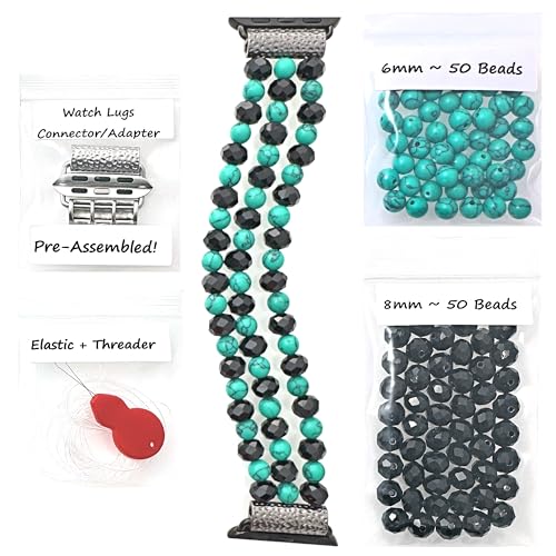 Make Your Own Beaded Stretch Band for Apple Watch | DIY Jewelry Kit | Handmade | Custom | DIY Band Kit for Apple Watch | Accessories for Apple Watch | Watch Band | Stretch Band | Watch Strap | 601