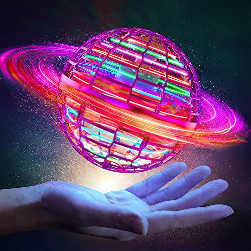 OKKIDY Balle Volante Hover Ball Flying Orb Piloté à la Main pour Enfants Boomerang Avec Lumières RVB Rotatives à 360 ° Jouets Cadeau pour Enfants Garçons Filles Adultes Jeux D'intérieur et D'extérieur Cover