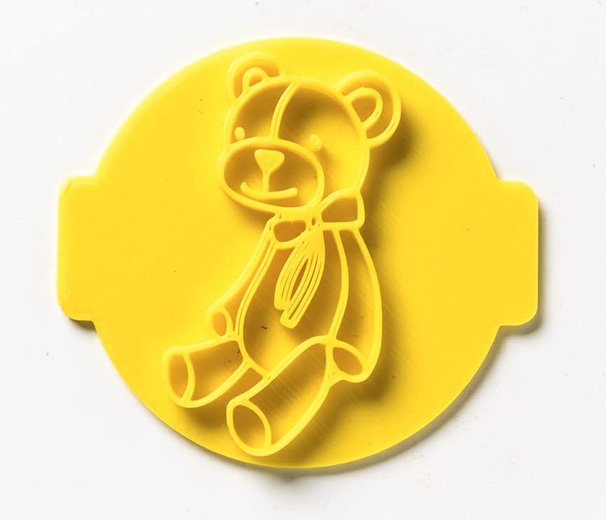 The Cookie Cutter Hub Cute Teddy Embosser No 91 /Stamp for Cupcakes Fondant Icing Clay Cake Baking Decoration