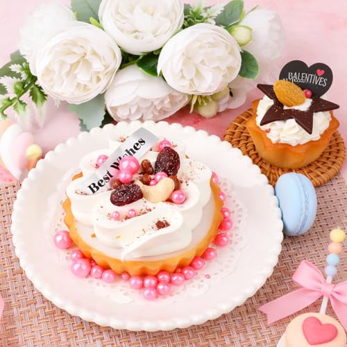 Image of Pink Sprinkles for Cake Decorating, Valentines Sprinkles, 4 Sizes Pearl Edible Sugar 130g /4.6oz, Cupcake, Ice Cream, Donuts, Macaron Toppings Supplies (2mm, 4mm, 7mm, 1cm)
