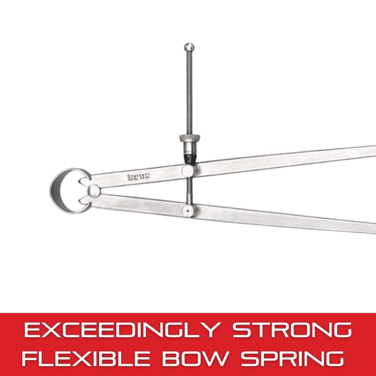 Starrett 79A-4 Vollmutter Außenfedersattel, Stahl, flacher Bein, 0-4" Bereich