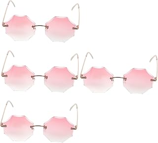 4 Pçs Óculos De Sol Sem Aro Óculos De Sol De Verão Óculos De Sol De Verão Para Mulheres Óculos De Sol Espelhados Fotografia Óculos De Sol Solteira Óculos De Sol Divertidos Óculos