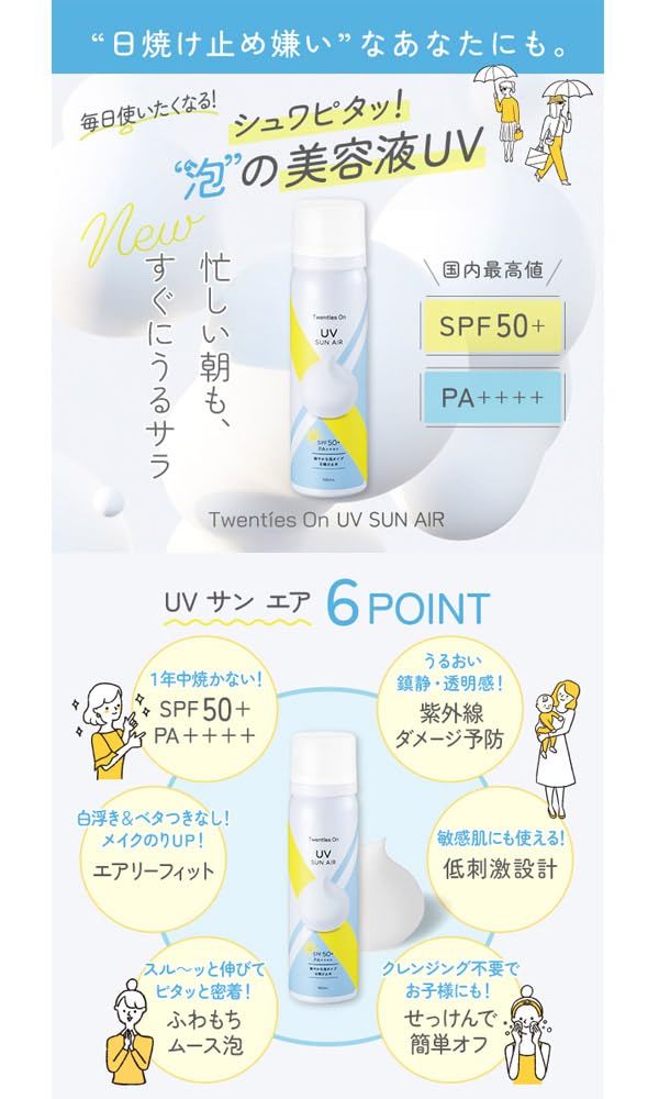 Amazon.co.jp: ＜Twenties On＞ UV SUN AIR 100mL 2本セット UV美容液
