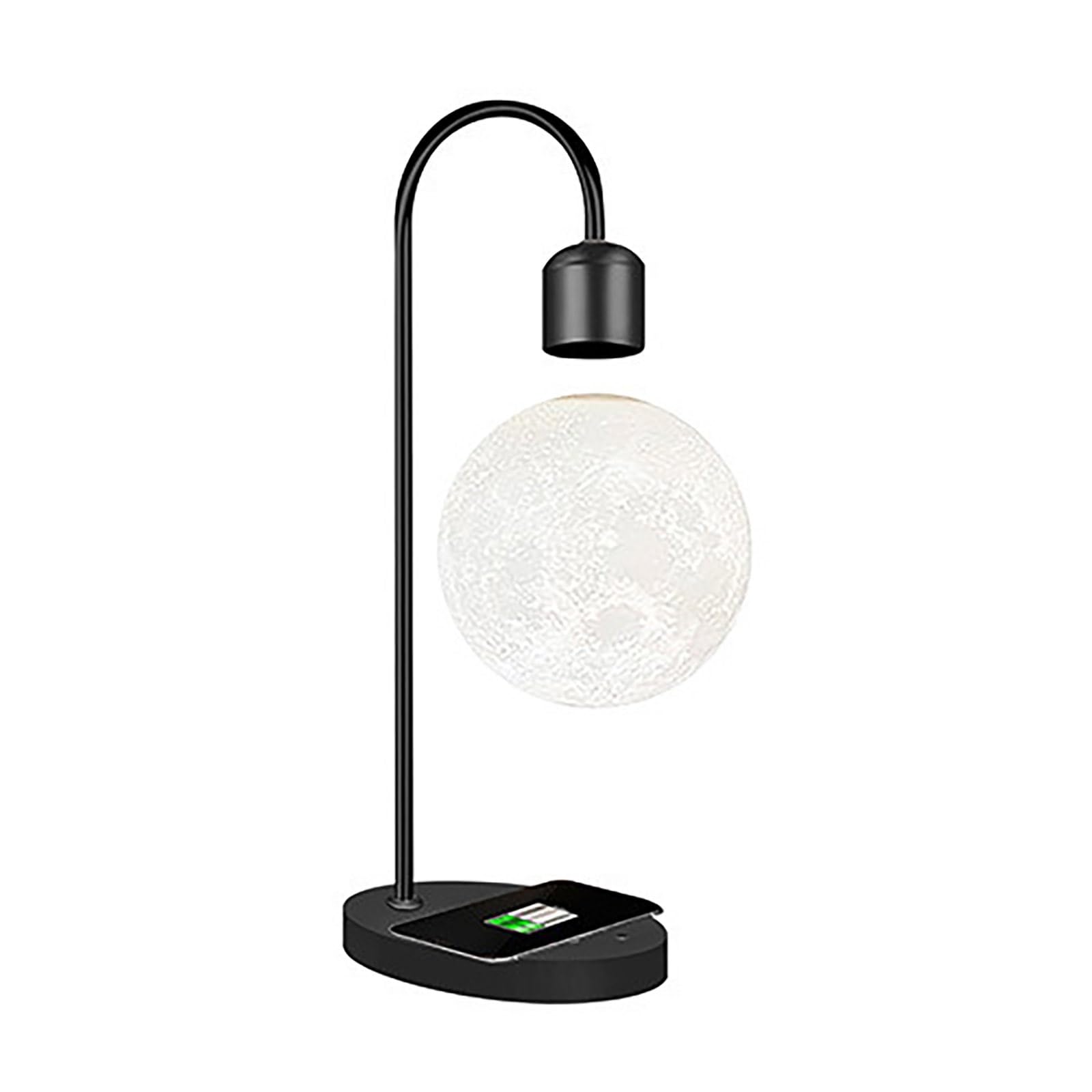 Hyqfsad Boys Black Floating Moon Lamp, 3D Touch Magnetic Levitation Planetary Light With Wireless Phone Charger, Cool White Light Levitating Moon Lamp, Home Office Decor Kids Girls Gifts (Color : )