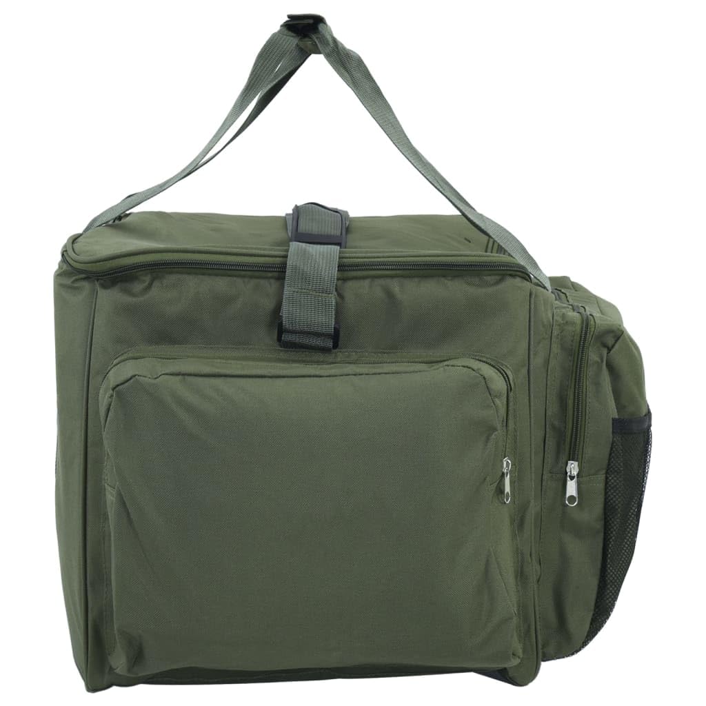 Angeltasche Wasserdicht Dunkelgrün Oxford-Gewebe mit isolierender Trennwand, 600D Oxford-Gewebe mit PVC-Beschichtung, viel Stauraum für Angelzubehör, inklusive wasserdichter