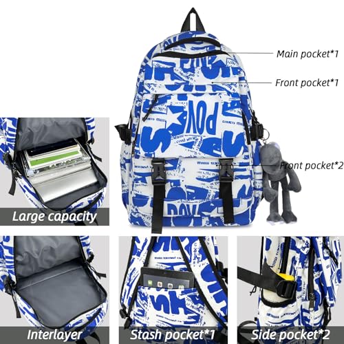 Teclado Fashion Backpack with Cute Accessory 16.5 Inch Bookbags Laptop Bag Casual Lightweight Travel Daypacks (1)4