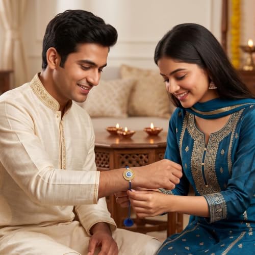 Image of Clay Craft inchSimply The Best Brother Printed Raksha bandhan Mug & Rakhi Gift Set Combo for Brother /Sister - (1 pc Mug + 1 Designer Hand-Made Rakhi + 1 Greeting Card + Cute Roli Chawal Bottles)