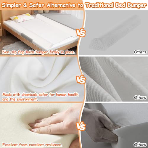 Bedside Safety Rail for Toddlers: Soft Foam Rail with Washable Cover - Guards for King Queen Twin Full Beds