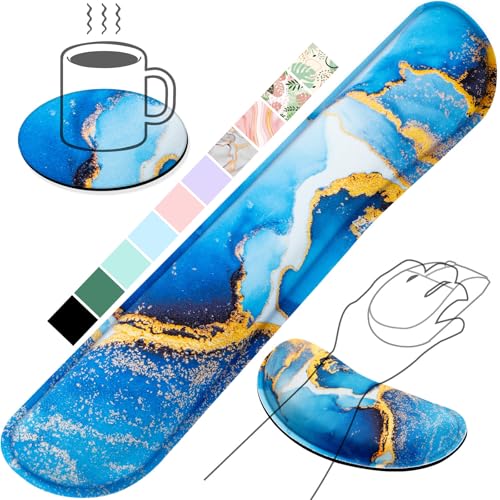 Gimars Repose Poignet Clavier, Reposes-Poignets Souris Ergonomique en Mousse à Mémoire, Support Tapis de Clavier Repose Gel avec Base Antidérapan pour...