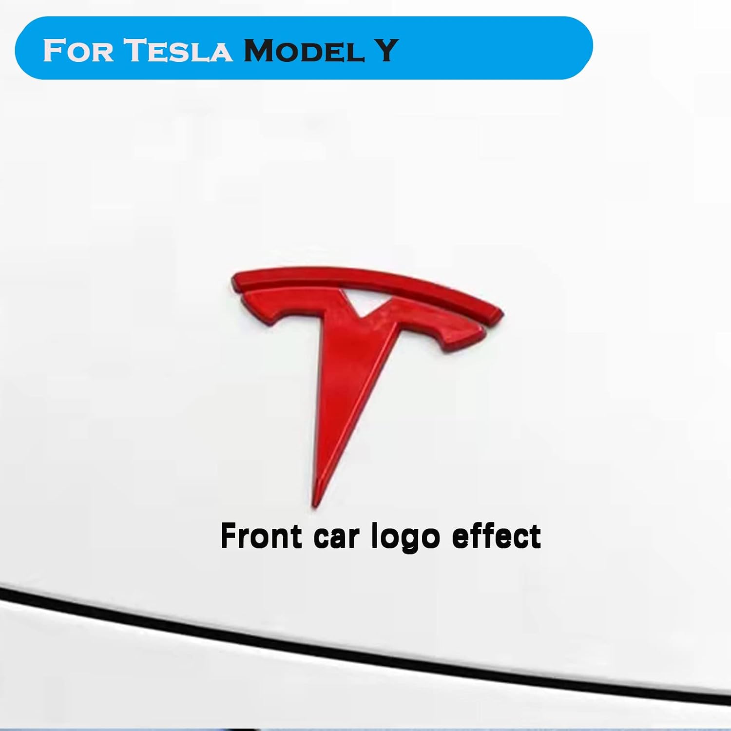YHCDSEA Model Y Front Trunk/Rear Trunk Logo Sticker Cover Emblem Badge Decals for Tesla Model Y Accessories (Red)