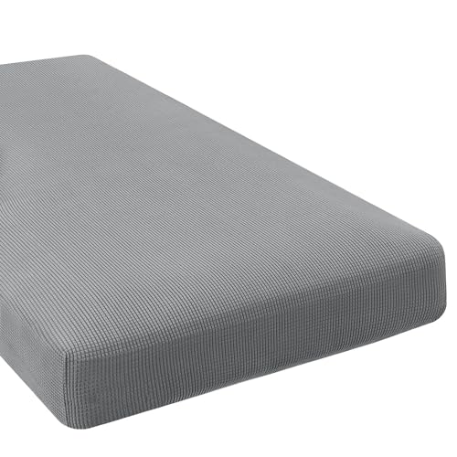 H.VERSAILTEX Super Stretch Individual Chaise Cover Sectional Couch Covers for L Shaped Sofa Both Left/Right Featuring Thick Jacquard Textured Twill Fabric (1 Piece Chaise Cover, Dove)