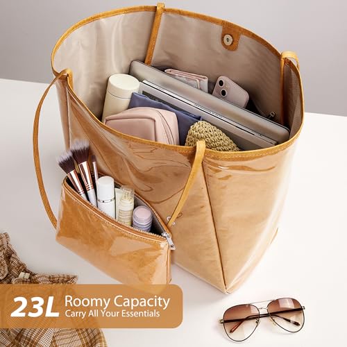 Image of KALIDI PVC Tote Women Weekender Bag Large Shopper Handbag Oversize Shoulder Travel Purse