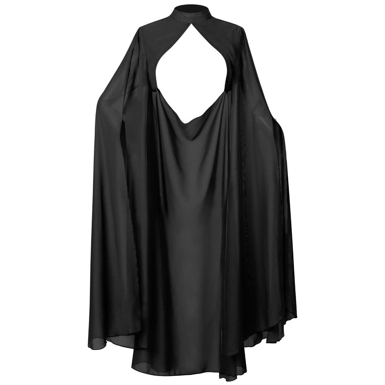 Sciarpa in chiffon, stola, da donna, elegante, bolero, con maniche, mantello, costume di Halloween, per abiti da sera, abiti da sposa, estivi, matrimoni, costumi di carnevale