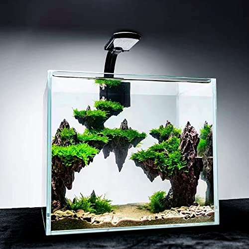 Image of Allcolor Artisan Grade Ultra Clear Rimless Aquarium Tank (4.6Gal) | Low Iron Glass Fish Tank for Professional Aquascaping and Planted Layouts, 6-60 Gallons (4.6GaI - Top Glass Canopy)