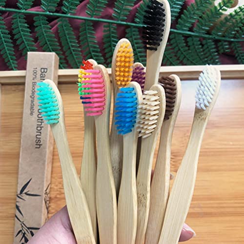 Escova De Dentes De Bambu De Cerdas Macias - Conjunto de escova de dentes de carvão de bambu macio 1
