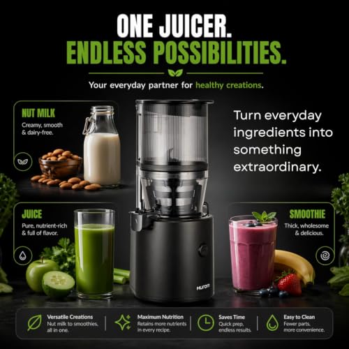 Image of Hurom H320 Cold Press Juicer | Ultra Low Pulp | Slow Juicer | Hopper Fits Whole Produce | Ultra Quiet Motor | Easy Assembly | Cold Press Masticating Juicer, 15 Years Warranty