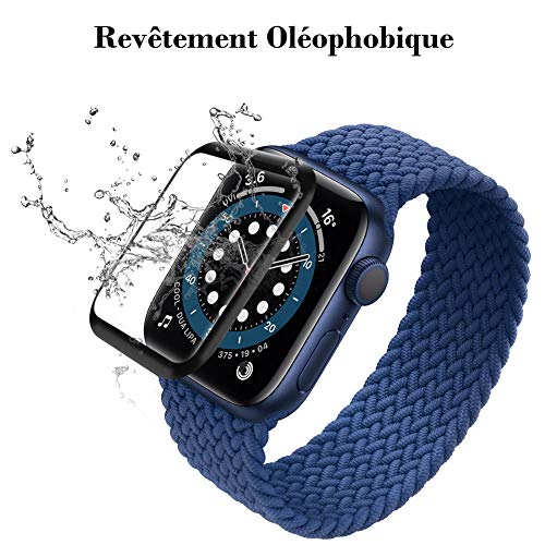 FANIER Protector de Pantalla para Apple Watch 44mm Series SE/6/5/4, [2 Unidades] Ultra Claro Protector Cobertura Completa Cristal Vidrio Templado para Apple Watch 44mm Series SE/6/5/4