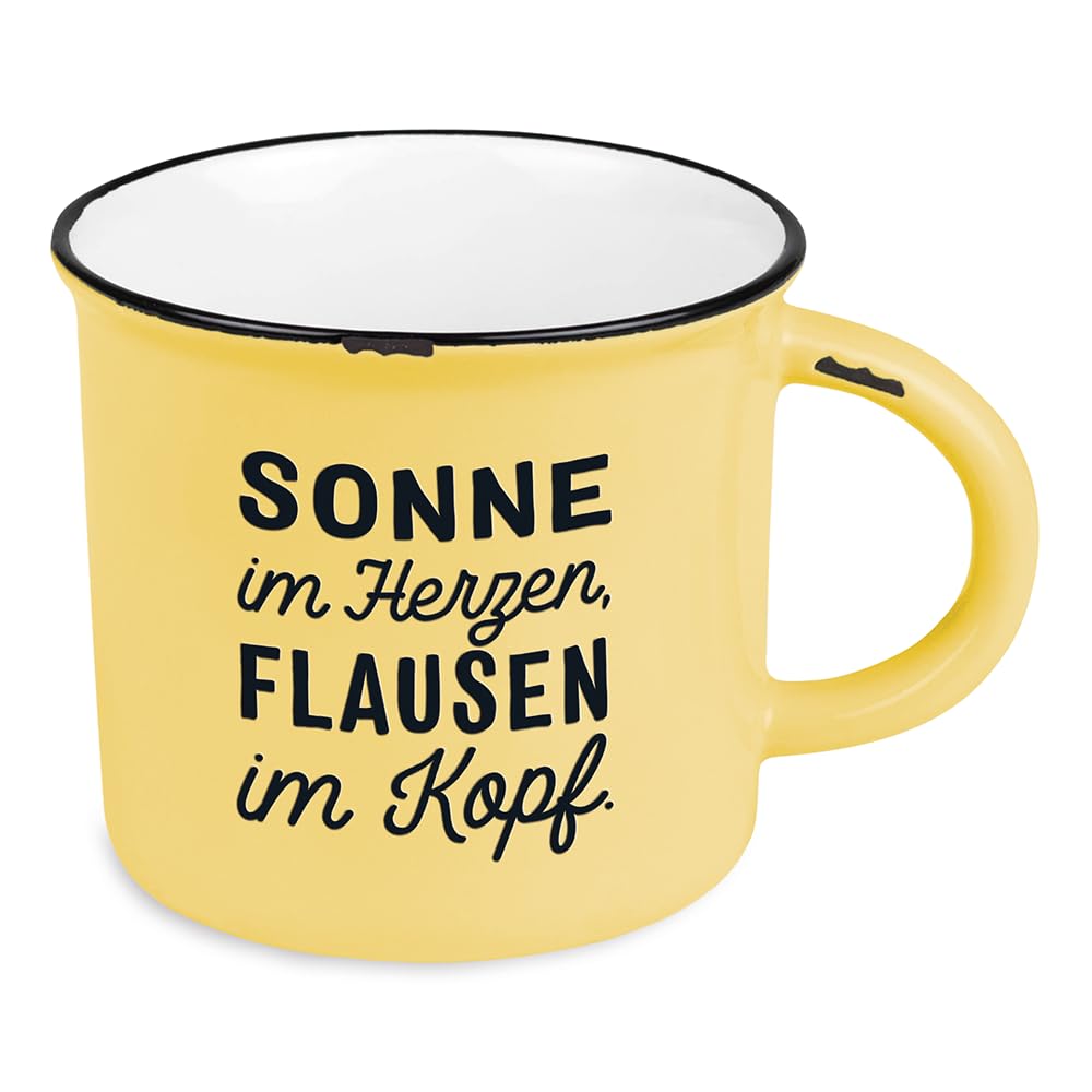 Grafik-Werkstatt Vintage Ceramic Mug to Give as a Gift Sun in The Heart