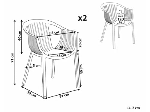 كرسي من كونسبت هوم لغرف الطعام والمطابخ والمقاهي والحانات والمطاعم والحديقة، قابل للتكديس ولا يحتاج للتجميع وسهل التنظيف ومقاوم للبقع، مصنوع من البولي بروبيلين، باللون الأسود
