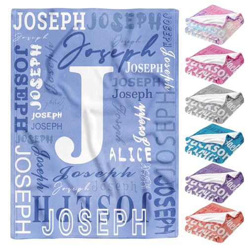 Novgarden Ships Next Day-Personalized Blankets for Kids, Custom Baby Blanket with Intial for Girls/Boys, Flannel Throw Bed Blanket Christmas Monogram Blanket Baby Girls Newborn Essentials Gift