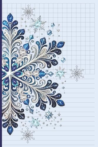 Half Graph Winter Snowflake Notebook Journal: For Solving Math, Using For Drawing, Designing or Graphing With Notes