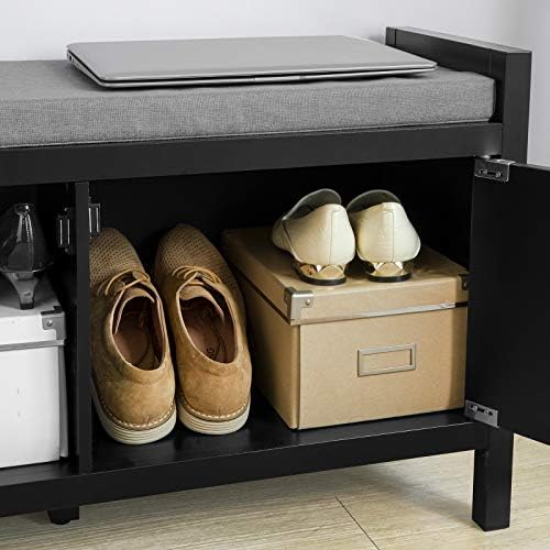 SoBuy FSR63-SCH, Shoe Bench Shoe Rack Shoe Cabinet Hallway Storage Bench with Seat Cushion