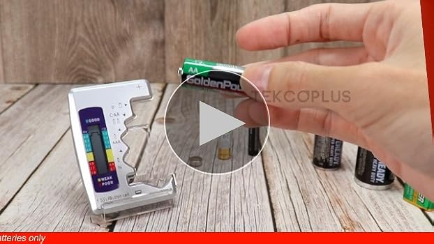 Amazon.com: 數位通用電池測試儀電池檢查器適用於所有電池C AA