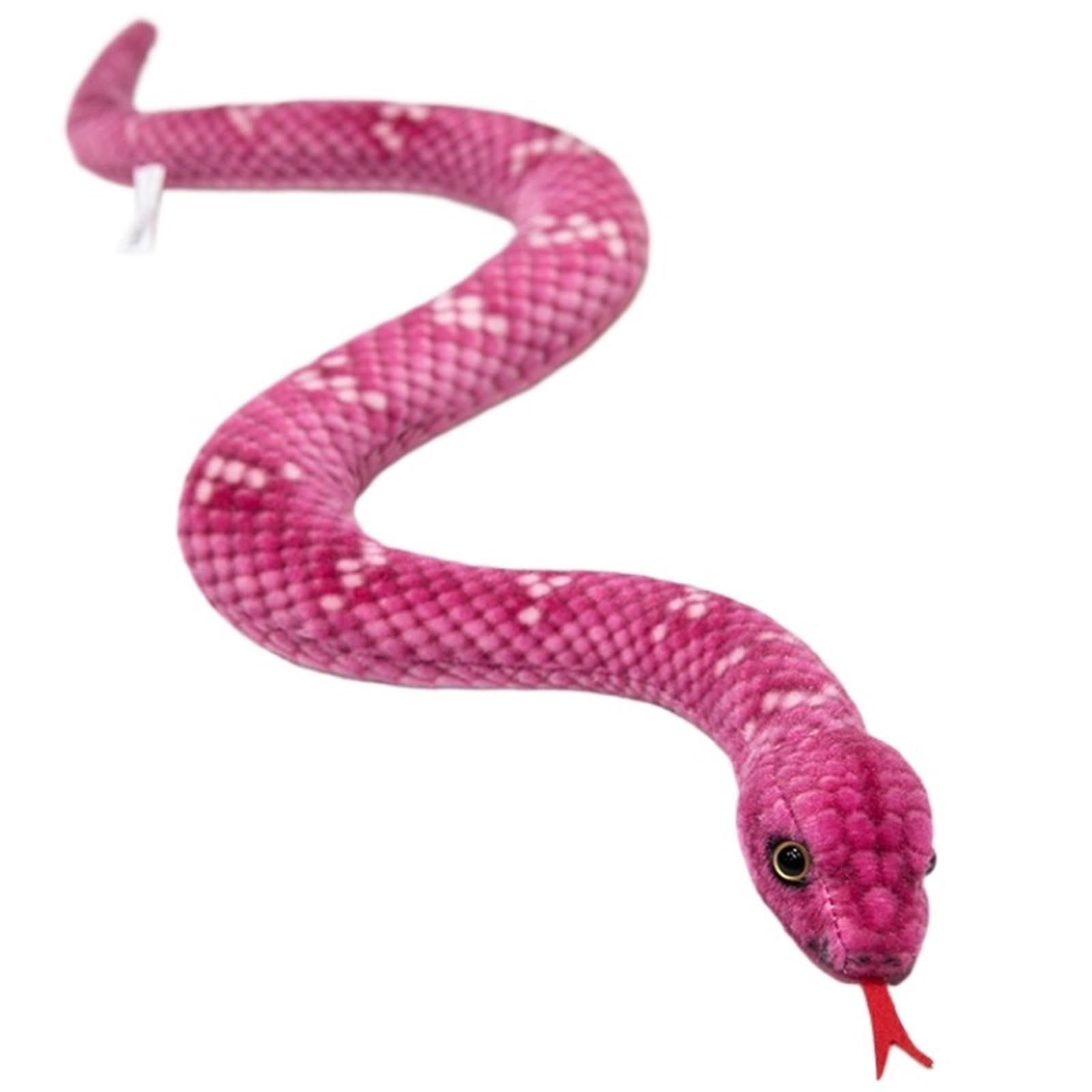 KUKUShining Snakes Plush, Realistic Soft Stuffed Animals Dolls Toys Cute Plushie For Halloween Favors Decoration Prank Props(Pink,50cm/19.8in)