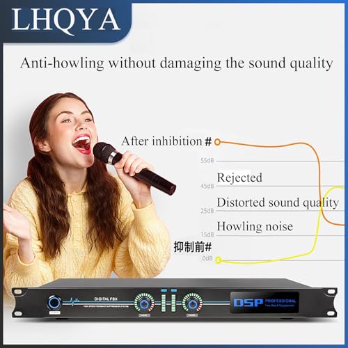 Supresor profesional de retroalimentación, soporta 8 memorias de puntos de silbido, modo de supresión de retroalimentación de 5 niveles, tecnología de cálculo automático en coma flotante, para salas de música miniatura 3