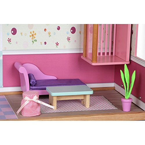 small foot 3109 Puppenhaus Sophia, aus Holz, mit Einrichtungszubehör, Rollenspiel-Erweiterung für die Puppenecke – Bild 5