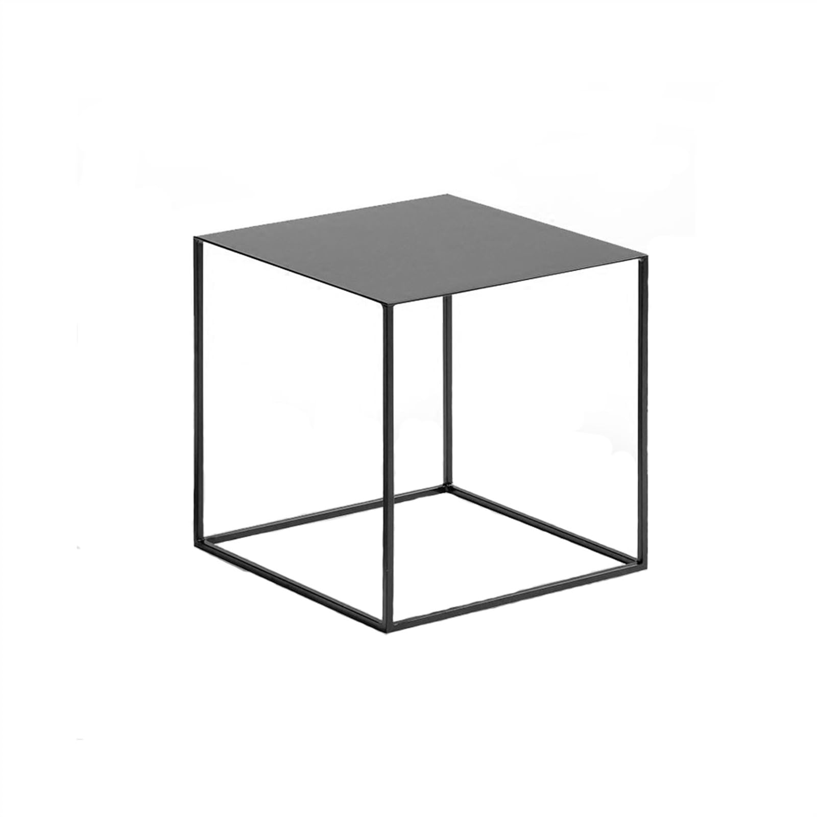 Table basse carrée en métal noir amovible pour salon et canapé