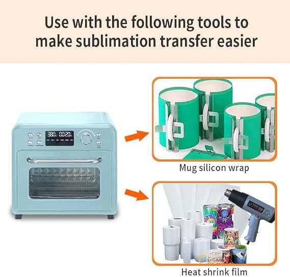 Sublimation Oven Machine for Sublimation Blanks Mugs Tumblers Cups Water Bottles - 16L Light Convection Oven, 1400W for Bulk Printing of Sublimation Mugs & Cups