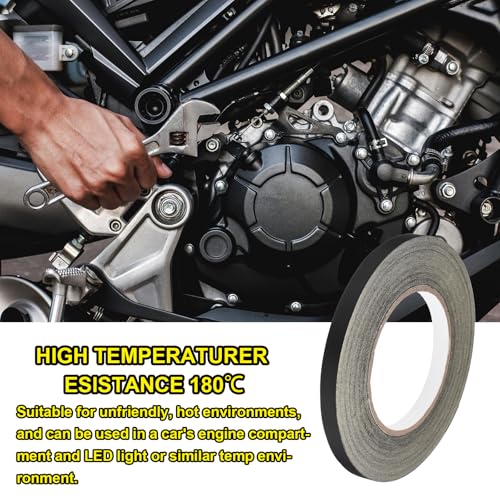 Image of MECCANIXITY Insulating Acetate Roll Cloth Adhesive Tape, 0.4in x 98ft Black Electrical Heat Resistant Fabric Tape for Laptop Electric Automotive Guitar Repair Wire Harness