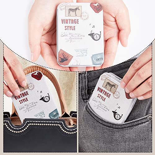 CREATCABIN 4Pcs Vintage Metal Tin Box Gift Card Holder Rectangular Tinplate Box Containers Christmas Small Wrap Boxes with Lids Hinged Storage Cans for Home Kitchen Candles Jewelry Coin Cake Biscuits - Thumbnail 6