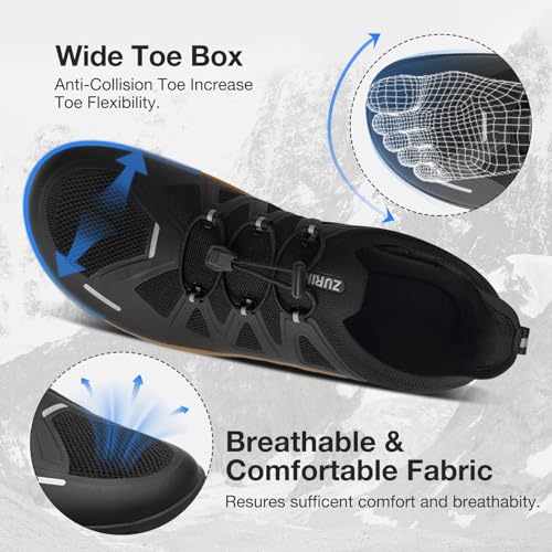 ZURIN Men's Barefoot Training Shoes-Wide Toe Box | Zero Drop Sole | Slip On | Gym Cross Trainers for Walking Weightlifting Workout Trail Running Hiking2