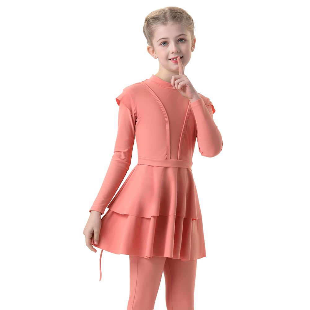 FYMNSI Maillot de bain Burkini pour enfants filles bébé modeste musulman maillots de bain manches longues haut pantalon hijab maillot de bain 3 pièces maillot de bain rashguard