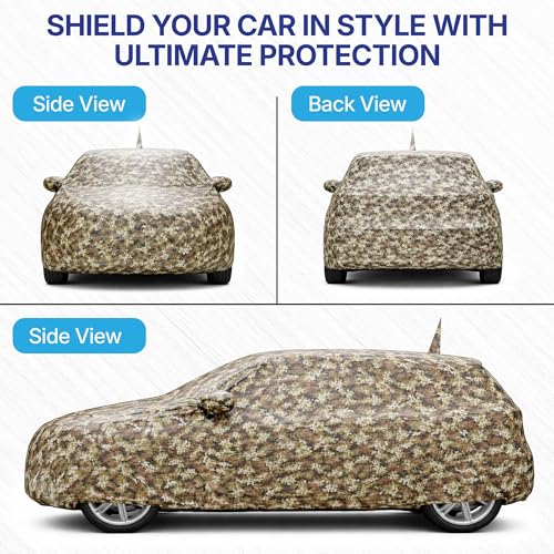 Image of KINGSWAY JungleTech 100% Waterproof Car Cover Only with Maruti Suzuki Ignis (Year 2016 Onwards - All Model) | Mirror and Antenna Pockets | Scratchproof | All Weather Car Body Cover